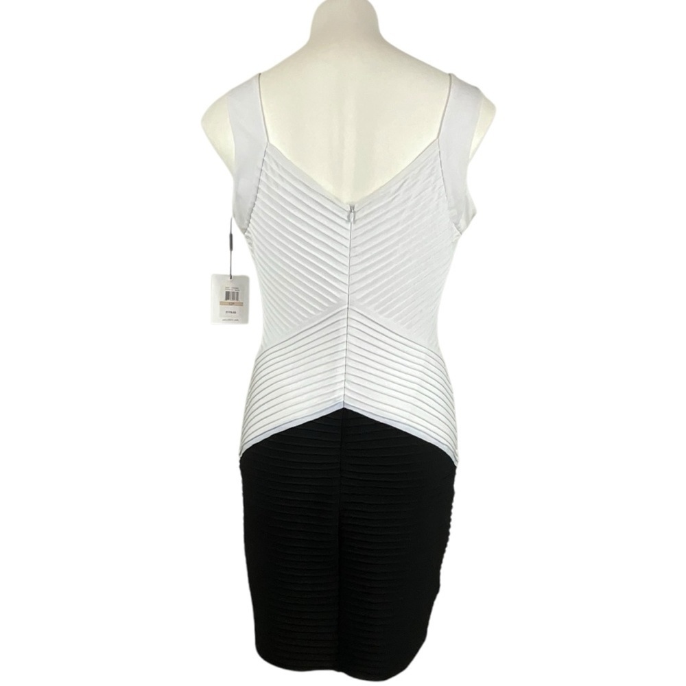Calvin Klein Women's Black and White Color Block‎ Pin Tuck Dress - Picture 2 of 10